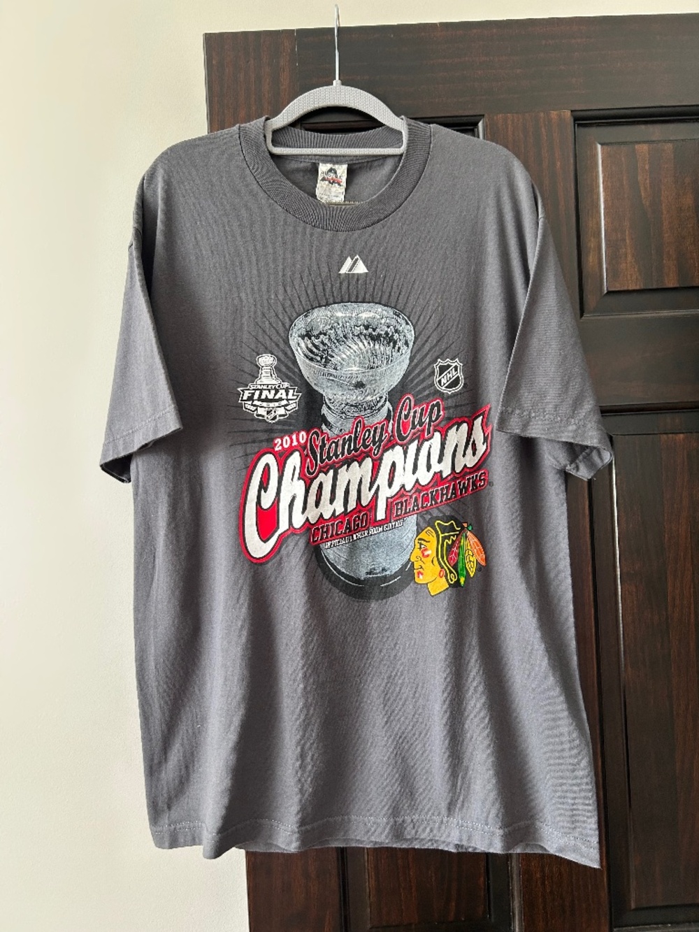 Vintage 2010 Chicago Blackhawks Stanley Cup Champions T-Shirt Men’s L Gray NHL
